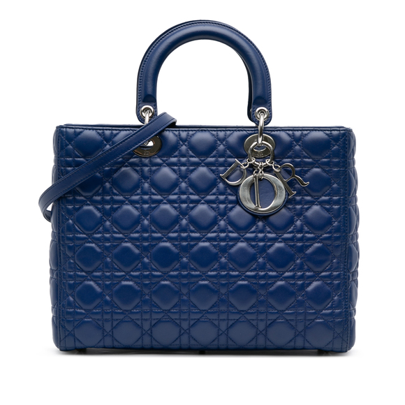 Pre-Loved Dior Large Lambskin Cannage Lady Dior - Picture 1 of 10